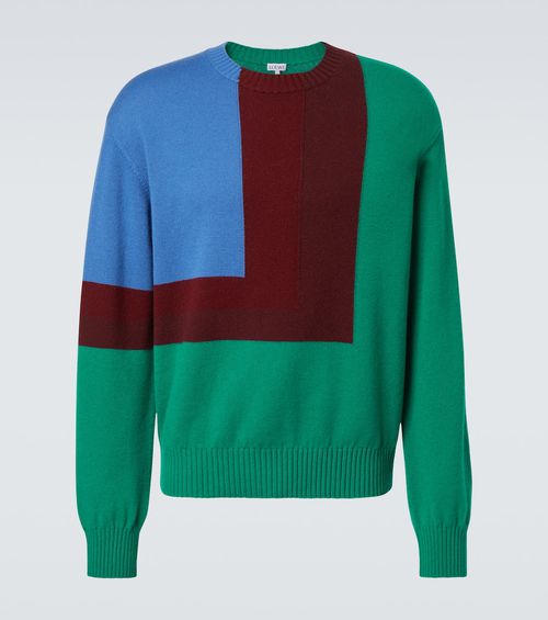 Colorblocked wool sweater
