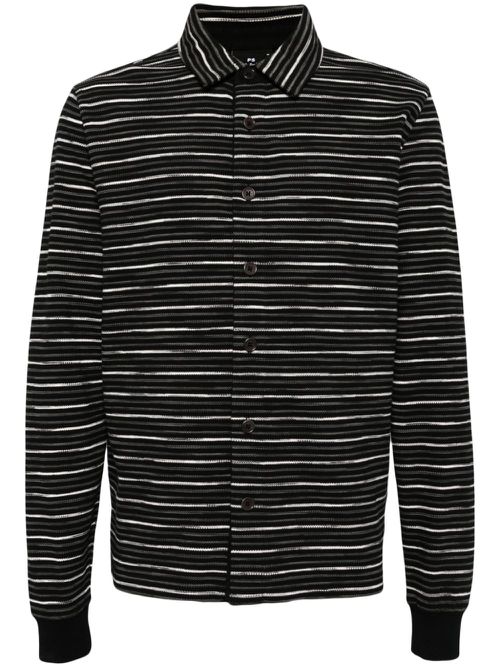 Stripe knitted shirt - Black