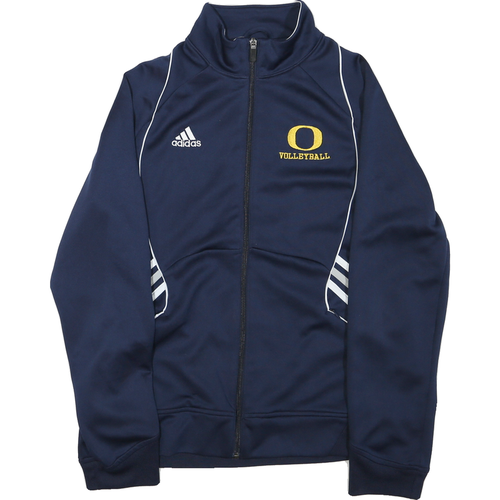 ADIDAS Womens Navy Blue Volleyball Track Jacket Polyester Blend Zip Plain