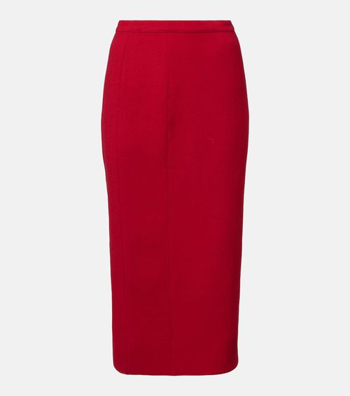 Virgin wool high-rise pencil skirt