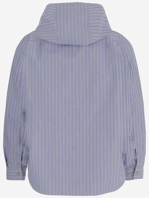 Striped Technical Fabric Jacket — Blue