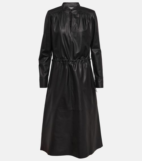 Leather midi dress
