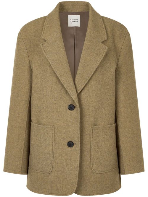 Single-breasted blazer - Neutrals