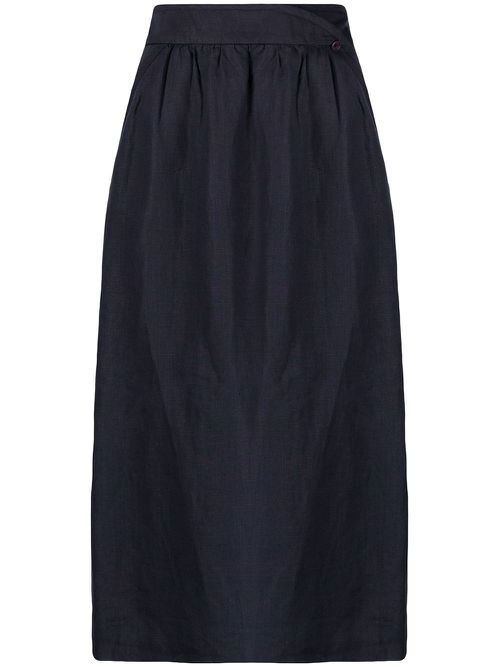 1990s knee-length wrap skirt - Blue