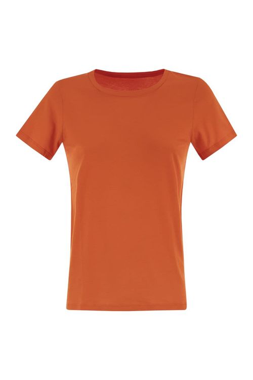 Majestic Crew-Neck Short-Sleeved Cotton T-Shirt