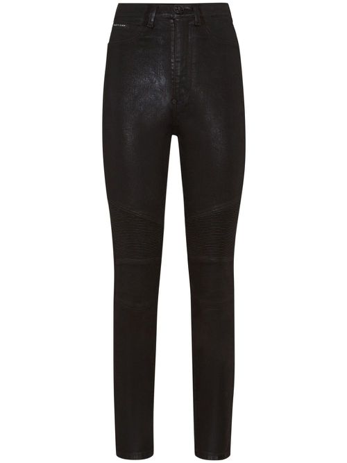 Logo-patch high-waist jeans - Black