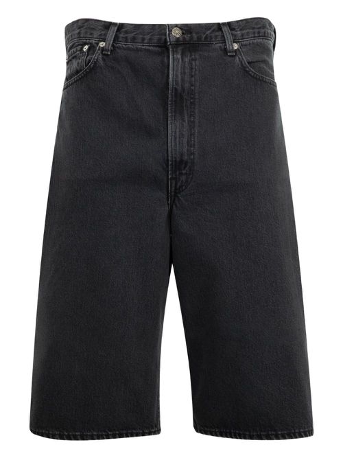 Cotton denim shorts - Black