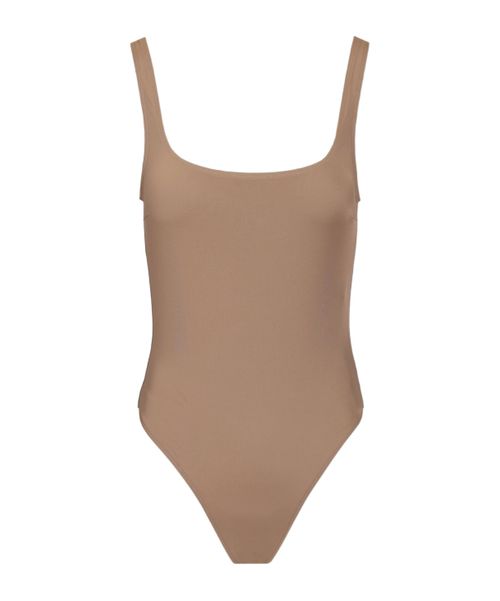 One-piece swimsuit with straps