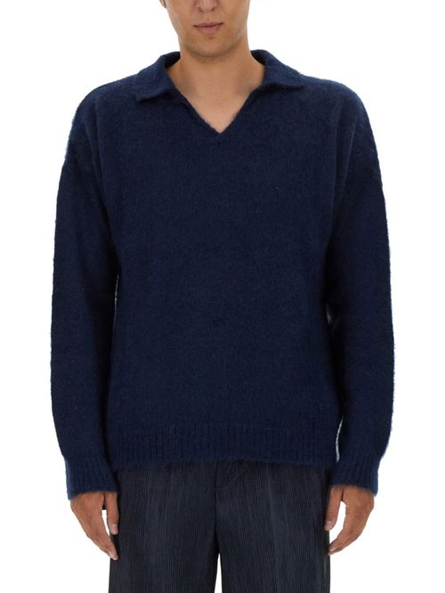 Dark Blue Knitted Polo