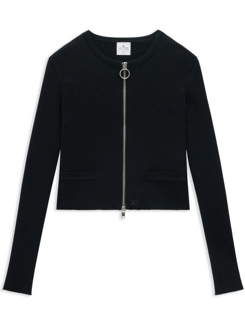 Heritage ribbed-knit cardigan - Black