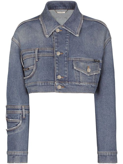Cropped denim jacket - Blue
