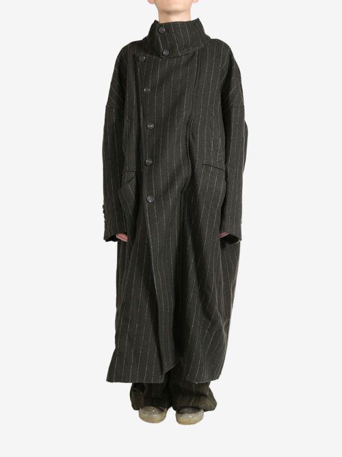 Oversize single-breasted coat - Black