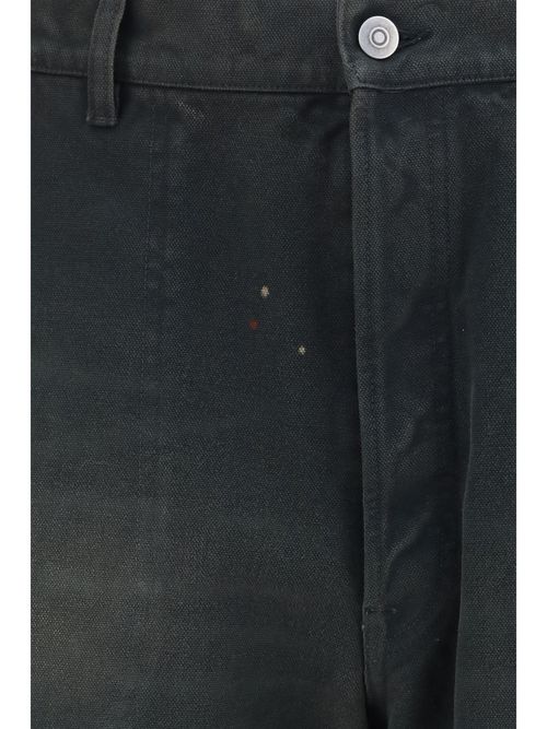 Double-Dye Cotton Trousers — Black