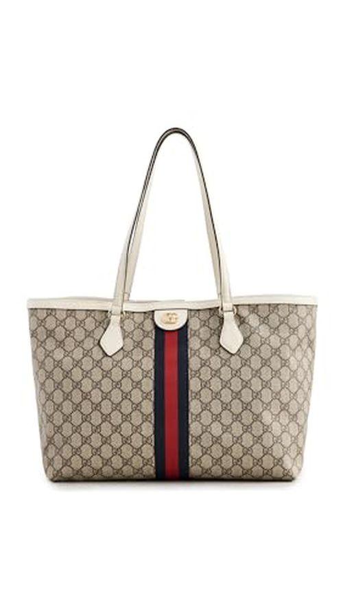 Shopbop Archive Women's Pre-Loved Gucci Ophidia Tote Bag, GG Supreme Canvas, Neutral, Tan, Print, One Size