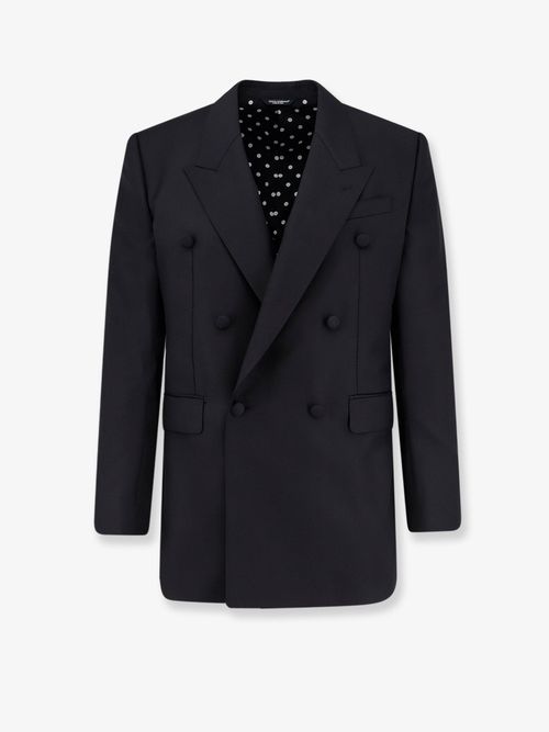 Double-Breasted Virgin Wool Blazer — Black