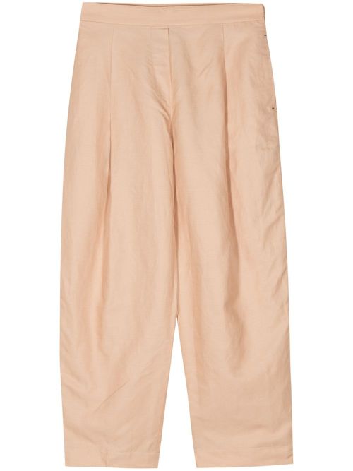 Drawstring cropped trousers - Neutrals