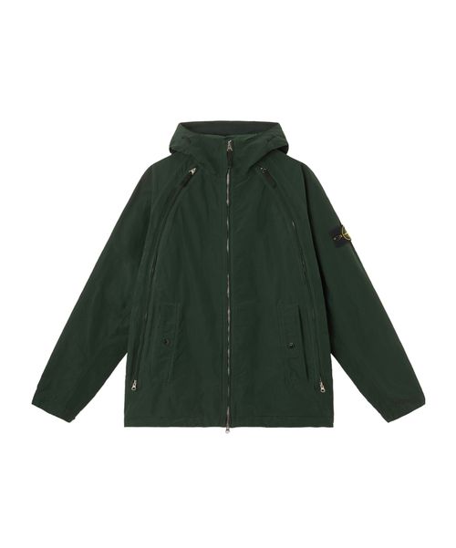 Hooded jacket with anti-drop and zip pockets