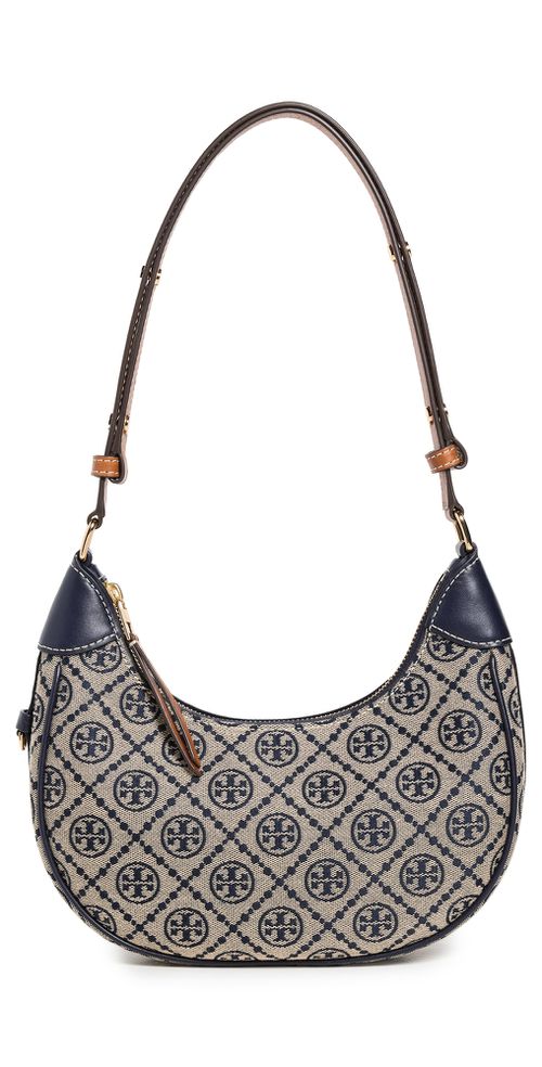 T Monogram Crescent Bag Tory Navy One Size