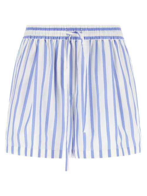 Striped Poplin Bermuda Shorts — blue