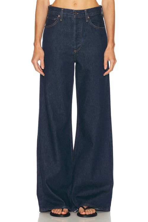 AGOLDE Dame High Rise Wide Leg Jeans in Blue