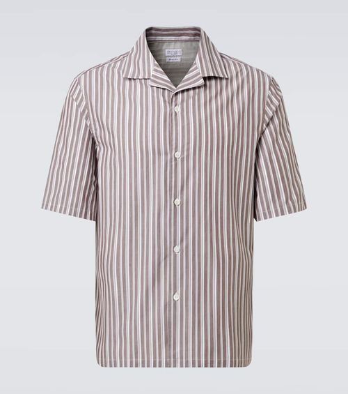 Striped cotton bowling shirt
