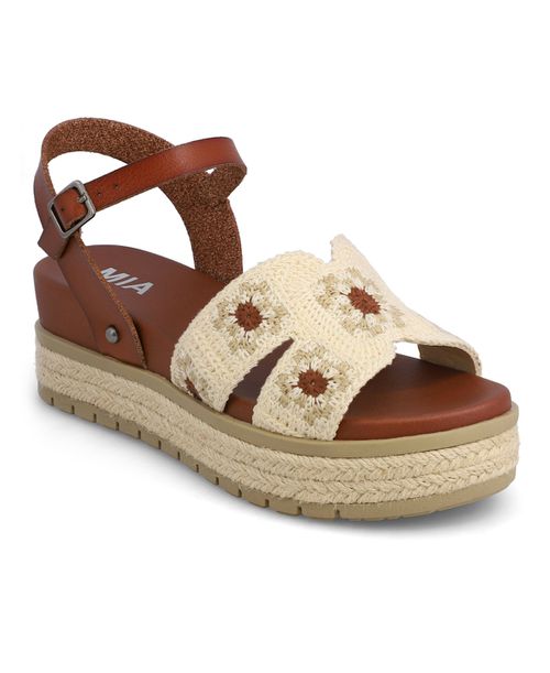 Women's Keva Flatform Round Toe Sandals - Cognac, Bone