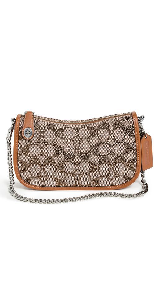 Coach Crystals Signature Jacquard Swinger 20 Bag Burnished Amber One Size