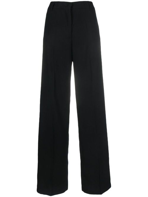 High-waisted straight-leg trousers - Black