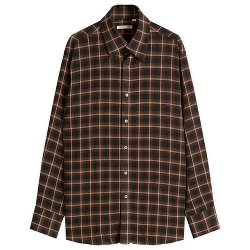 Men's Plaid Business Shirt Brown Check
