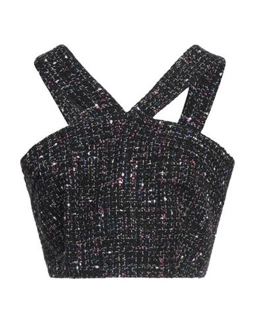 Sandro Woman Top Black Size 3 Cotton, Viscose, Acrylic, Polyamide, Metallic fiber