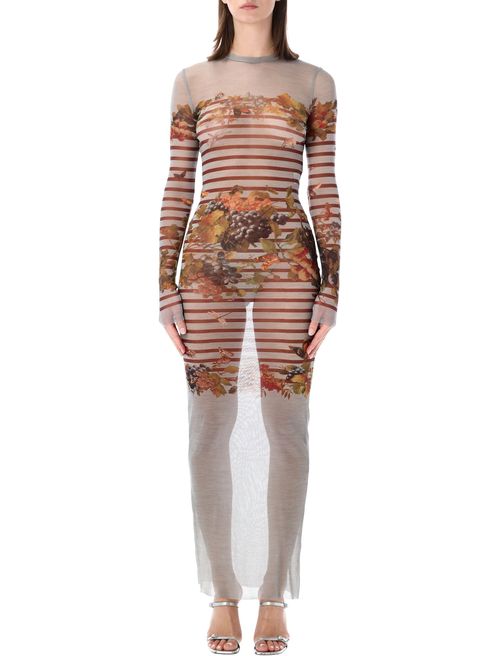 Sleek Bod-Con Long Mesh Dress - Size S
