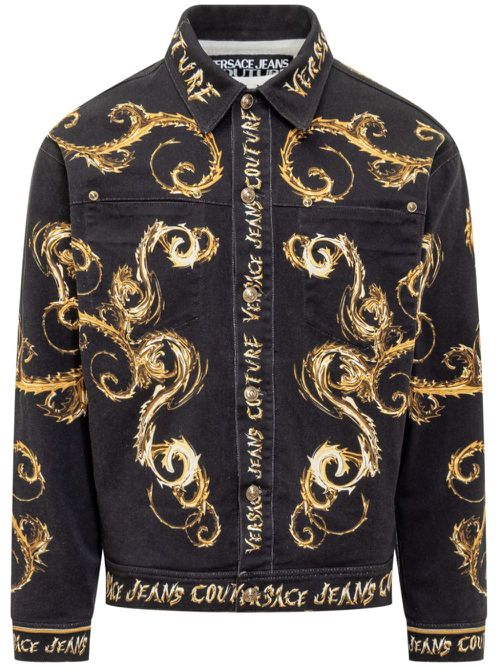 Barocco-print jacket - Black