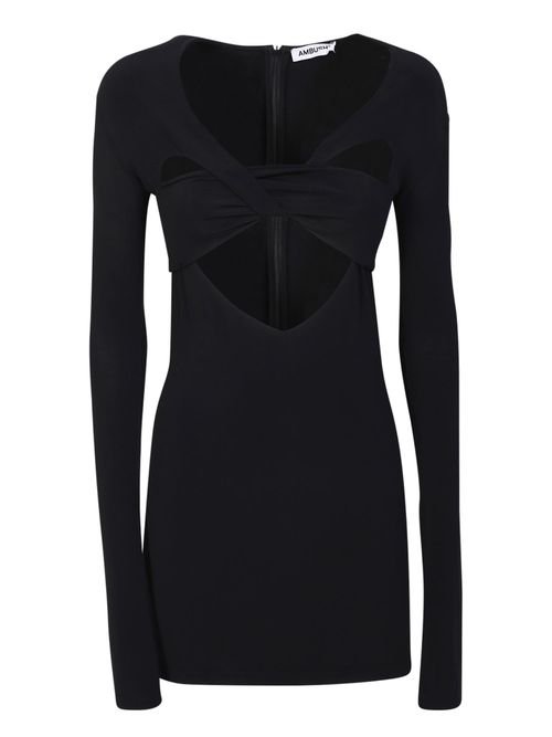Heart Shaped Cut Out Mini Black Dress