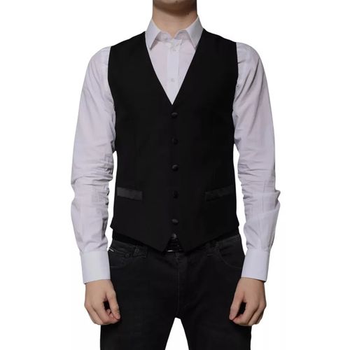 Virgin Wool & Silk Vest — Black