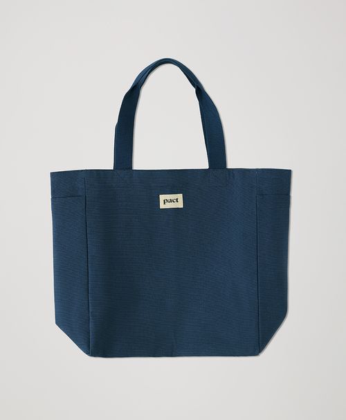 Women's French Navy Organic Cotton Beach Bag