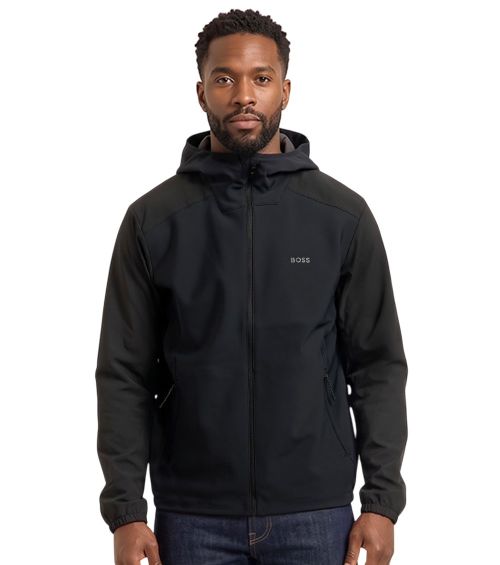 Black Hooded Logo Jacket