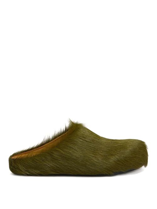 Long Hair Calfskin Fussbett Sabot
