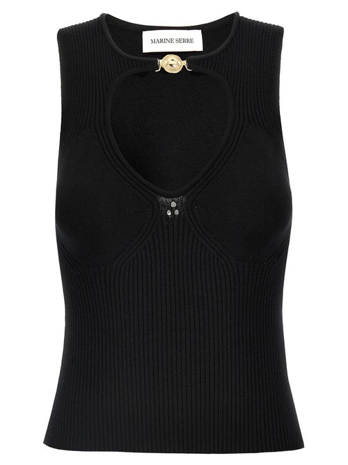 Marine Serre - Moon Jewelry Knit Open Neck Tops