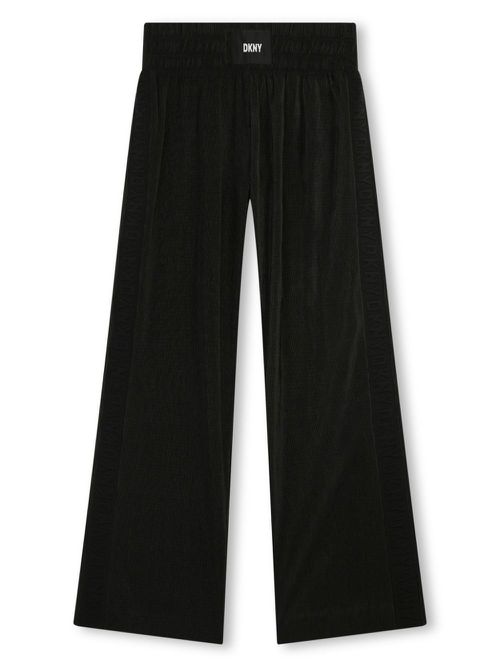 Logo-appliqué pleated trousers - Black