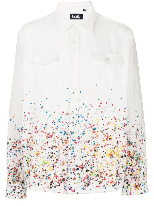 Terry-cloth long-sleeved shirt - White