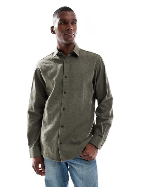 Brushed shirt in green