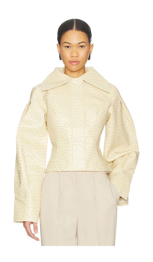 Yellow The Label Olsen Ostrich Jacket in Beige. - XS also in