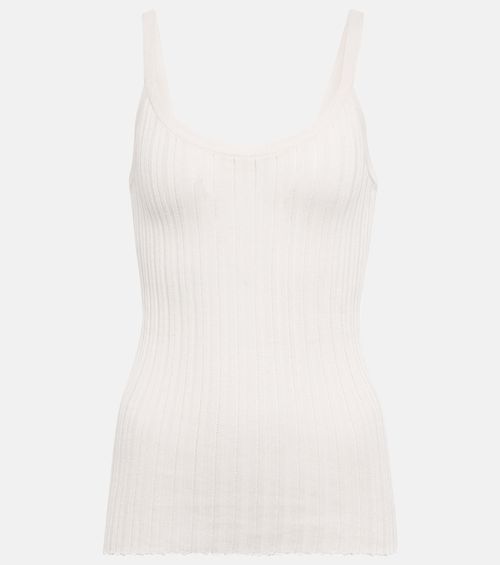 Taro ribbed-knit silk tank top