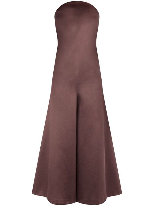Strapless satin jumpsuit - Purple