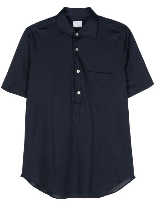 Cotton short-sleeved shirt - Blue