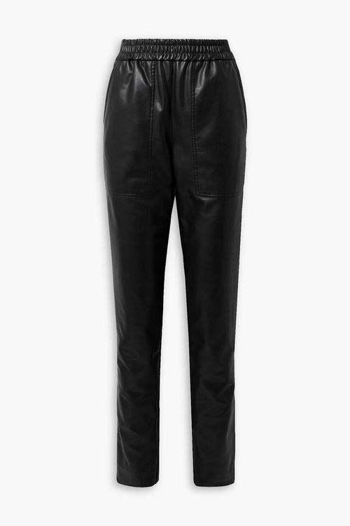 Tibi - Faux leather straight-leg pants - Black - XS
