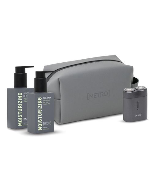 MetroMan 100ML Moisturizing Face Wash & Shave Lotion Bundle + Pilot Waterproof USB Electric Shaver
