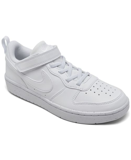 Little Kids Court Borough Low Recraft Adjustable Strap Casual Sneakers From Finish Line - White