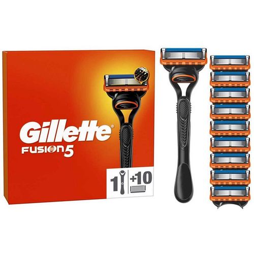Gillette Fusion5 Razor For Men, 1 Razor, 10 Blade Refills Br