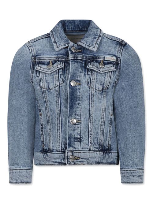 Logo-patch denim jacket - Blue